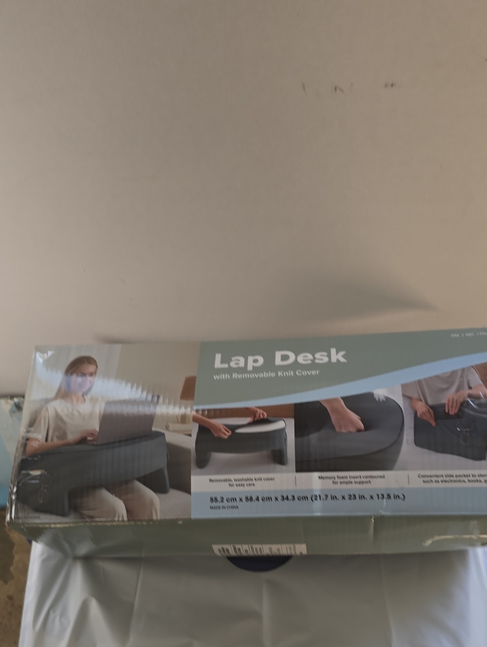 Lap Desk with Removable Knit Cover - Gray